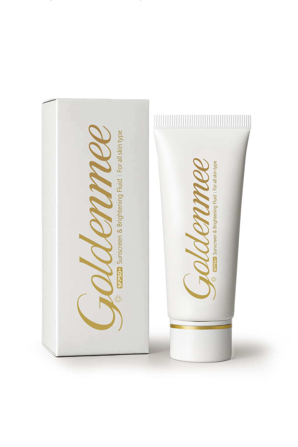 فلوئید ضدآفتاب روشن کننده فاقد چربی +SPF50 گلدنمی - بدون رنگ - مناسب انواع پوست